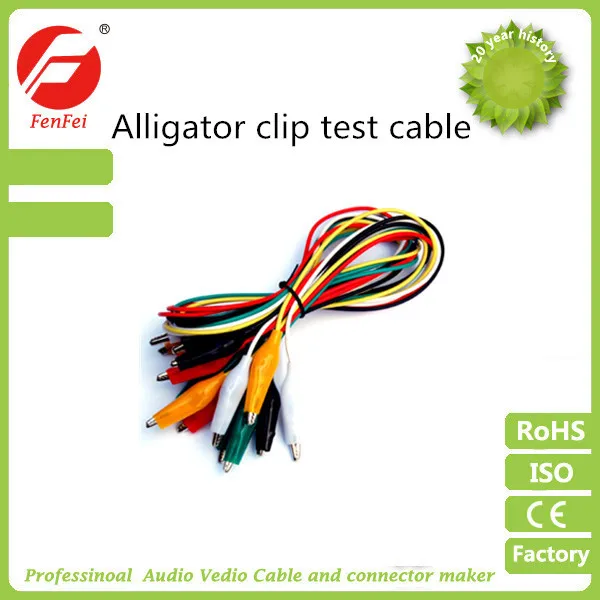 Alligator Crocodile Clip test lead Lead Small Multi-color Set of 10 test lead - ANKUX.COM