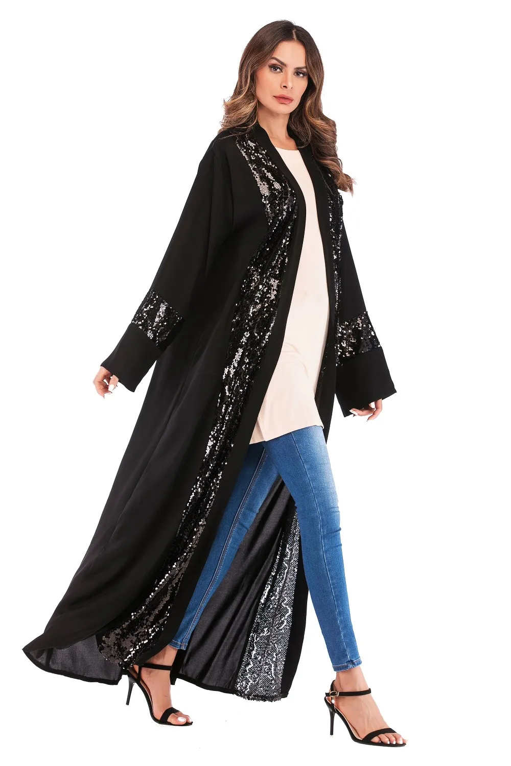 black sequin abaya