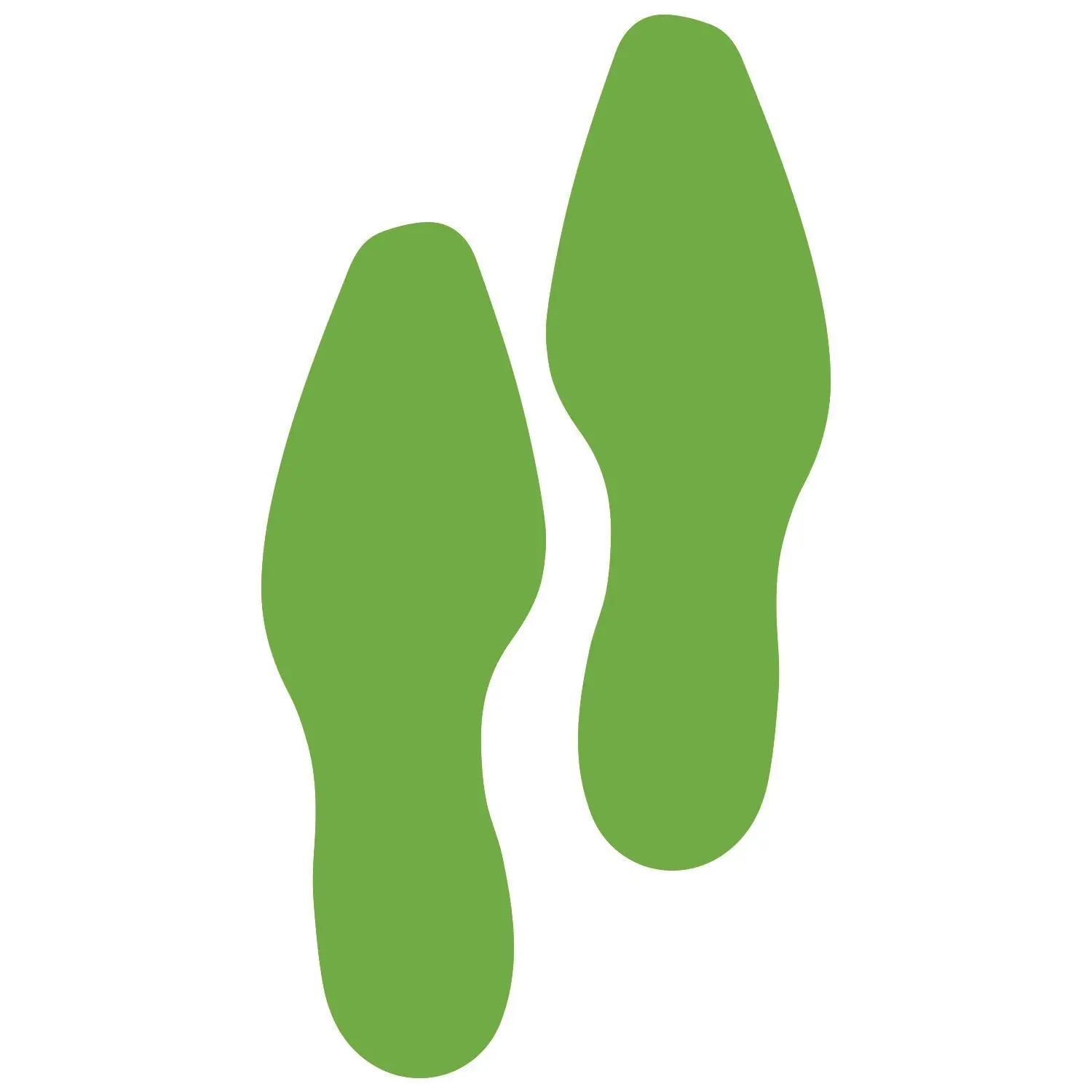 LiteMark 9 Inch Lime Dress Shoe Print Decal Stickers for Floors and Walls - Pack of 12 (6 Pairs)