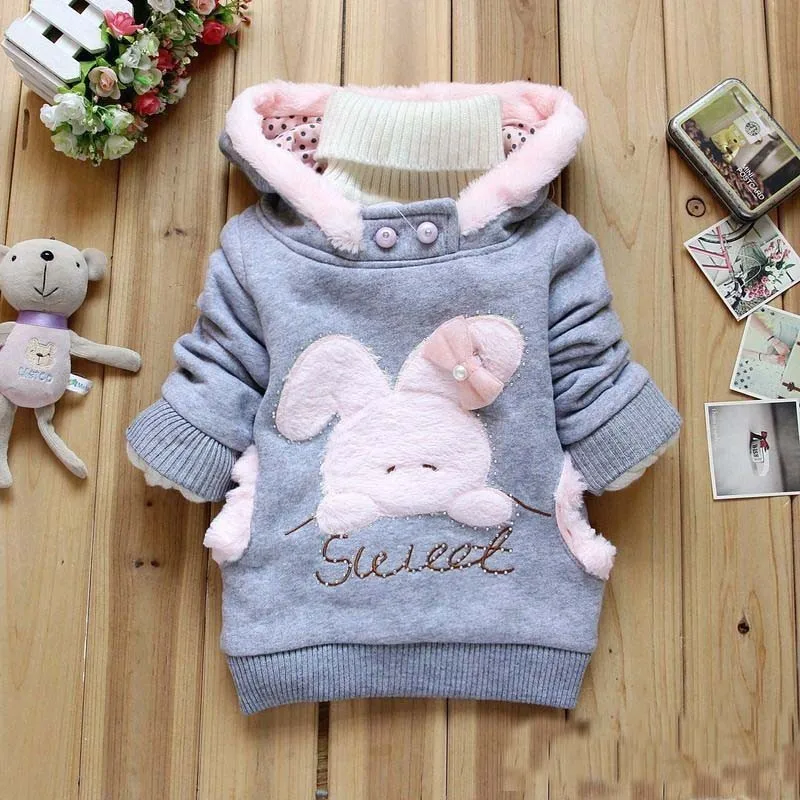 2T 6T New 2015 Children s Winter Jacket girls Thick Fleece Padded Coats kids high quality