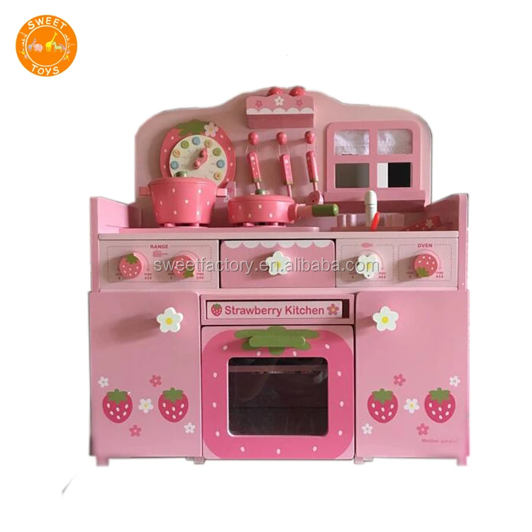 Wood Kitchen Toy Kids Cooking Pretend Play Set Toddler Wooden Play
