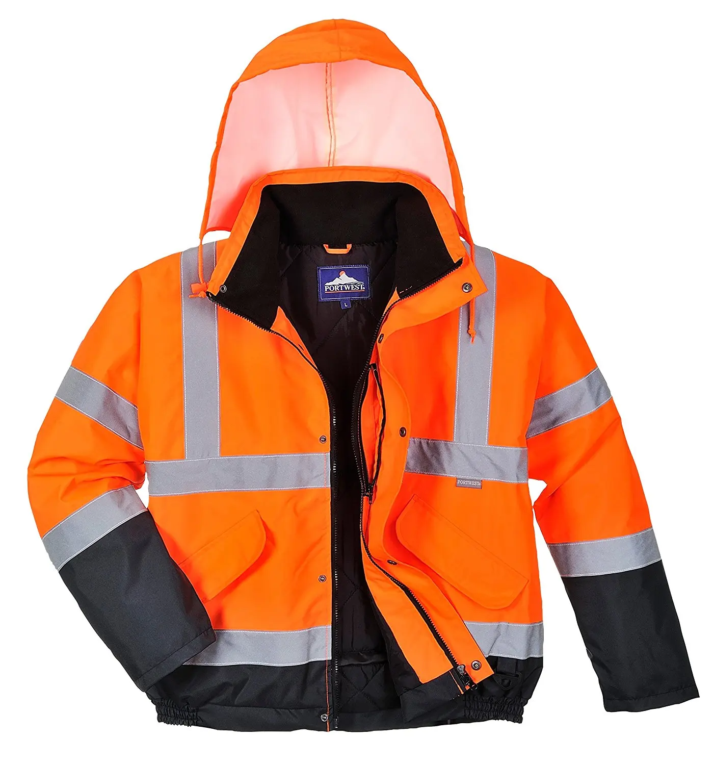 Mens Waterproof 2 Tone Bomber Jacket Hi Vis Visibility Work Wear Hi Vis Standard