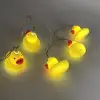 Happy Children's Decoration Yellow Duck Lights String Battery Led Warm White Clear Wire Lamp