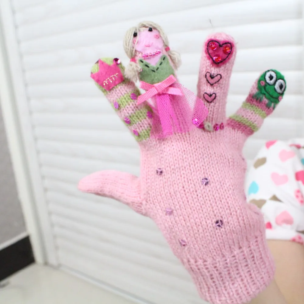 Lovely Custom Made Knitted Gloves Finger Puppet Kids Gloves Buy