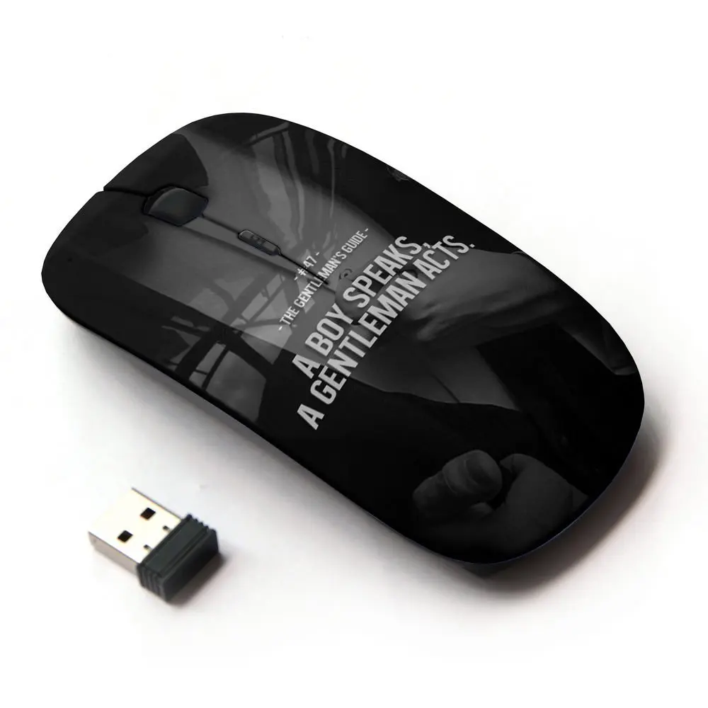 Optical Mice Mobile Wireless Mouse 2.4G Portable for Notebook, PC, Laptop, Computer, Macbook (Boy Gentleman Comparison Quote Suit)
