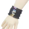 Stock Selling Colorful Plating Magnet Power Hematite Arrowhead Bracelet Black Lava Beads Stone Bracelet