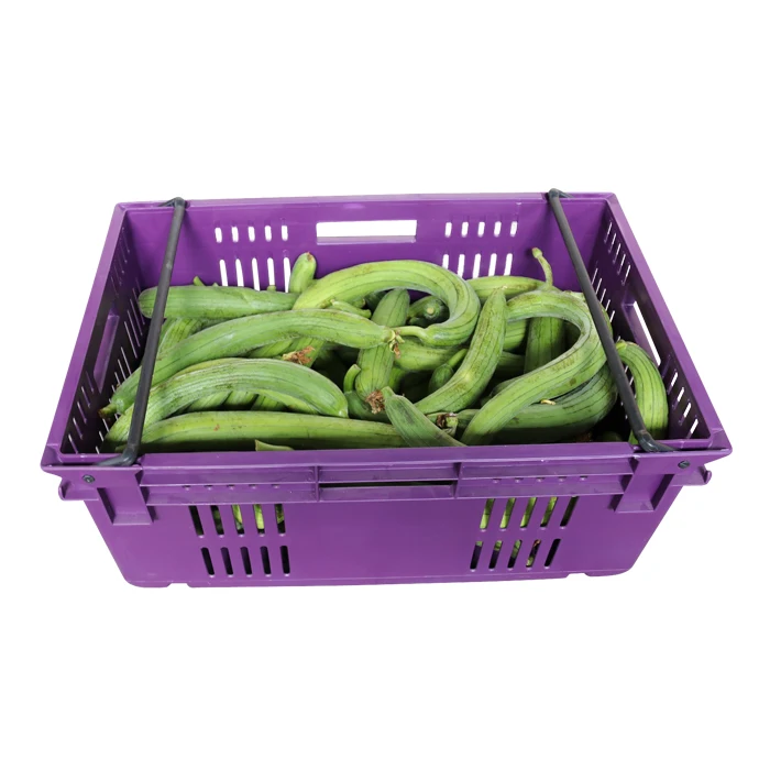 Plastic Stackable Storage Fruit Vegetable Perforated Basket With Handle