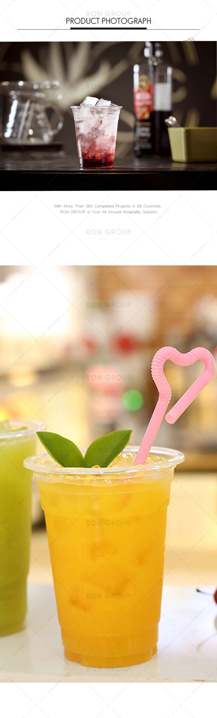 Restaurant supplier food grade boba milktea cups bubble tea cup disposable pp clear transparent plastic cups custom logo printed