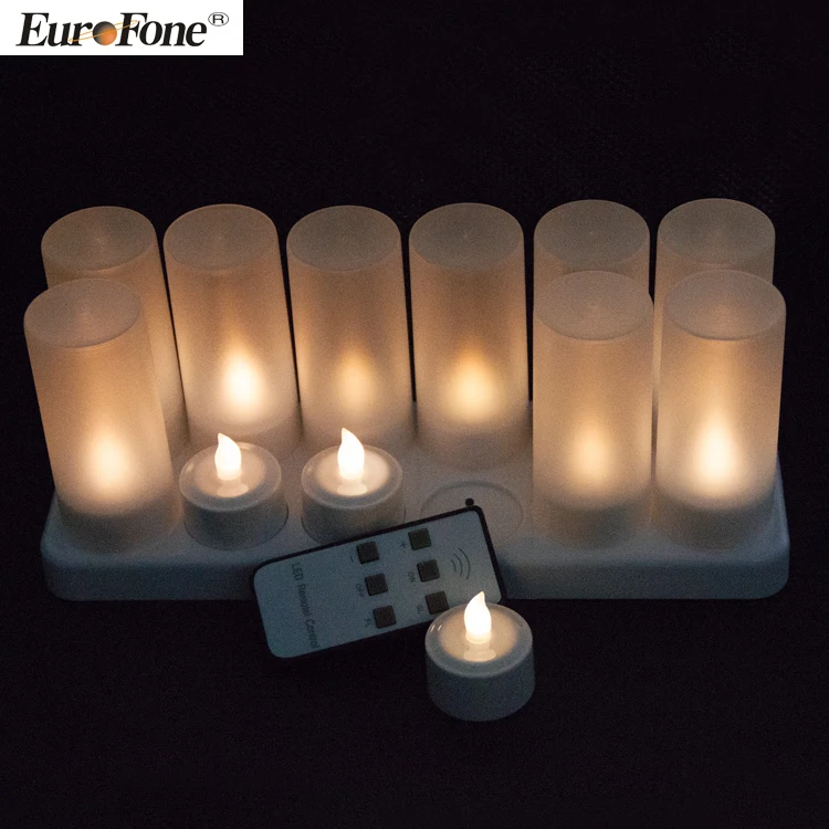 amazon hot seller Christmas holiday welding birthday party flame led candle light Rechargeable romantic led tealight candle