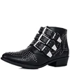 Low heel studs flat women casual ankle boots army combat boots