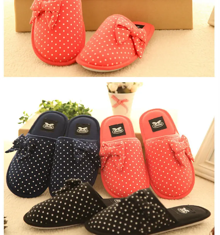 ladies polka dot slippers