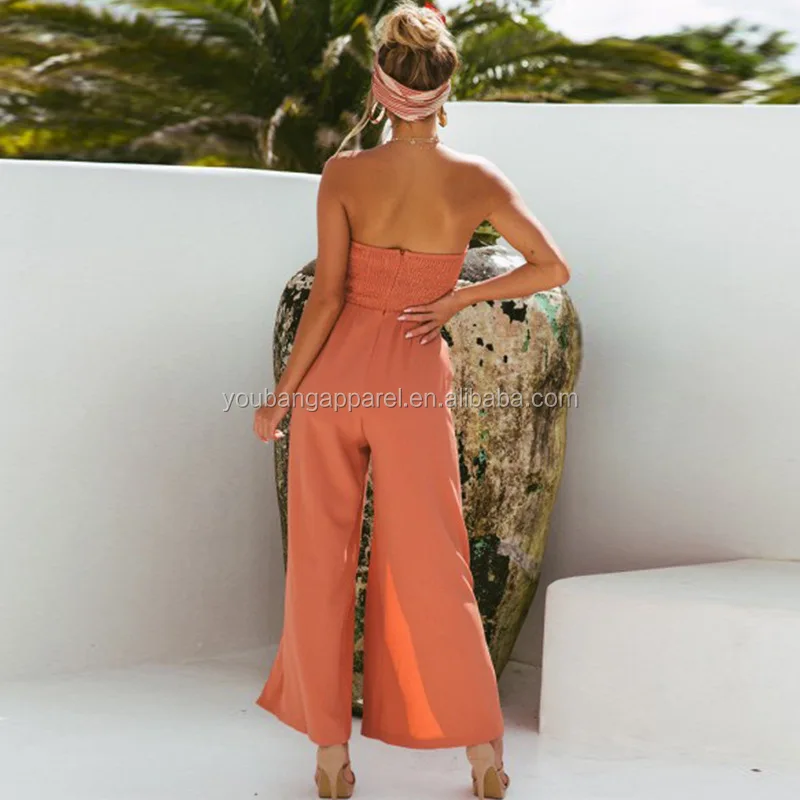 2019 new arrival fashionable sexy women off shoulder hot chiffon long pants woman jumpsuits