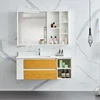 Corner Oak Solid Wood 1180*550*450Mm Bathroom Mirror Vanity Cabinet