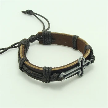 Religious Bracelets Leather Cross Bracelet For Men Wrap Whole Religious Bracelets Leather Cross Bracelet For Men Wrap Whole
