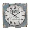Rustic Farmhouse Worn Blue and White Roman Numeral wood carving wall clock for Home