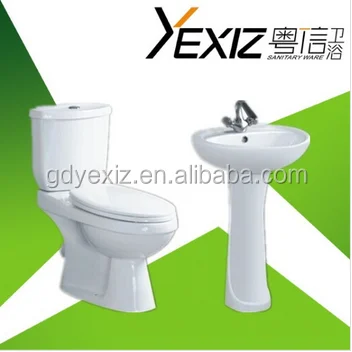 
B1102&D601 chaozhou ceramic cheap two piece set toilet basin 
