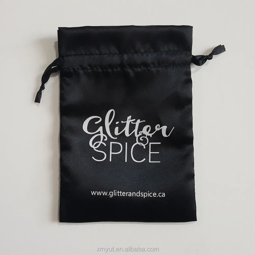 Custom Screen Printed & Hot Stamped Satin Jewelry Drawstring Bags-Dust Proof & Free Yu-Touch Brand Direct Supplier
