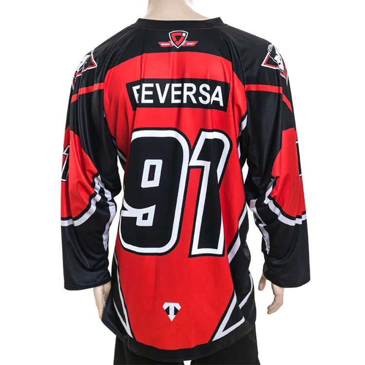 Heavy Rib Knitted Laceup Neck Custom Team Sublimation Professional Ice