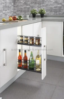 Aksesoris Dapur Kabinet Hitam Nikel Sempit Warna Keranjang Aksesoris Dapur Kabinet Hitam Nikel Sempit Warna Keranjang Penyimpanan Untuk Rempah Dan Pantry