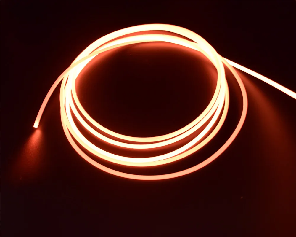 6mm Glow Fiber Milky Plastic Solid Side Glow Fiber Optic Light For Step