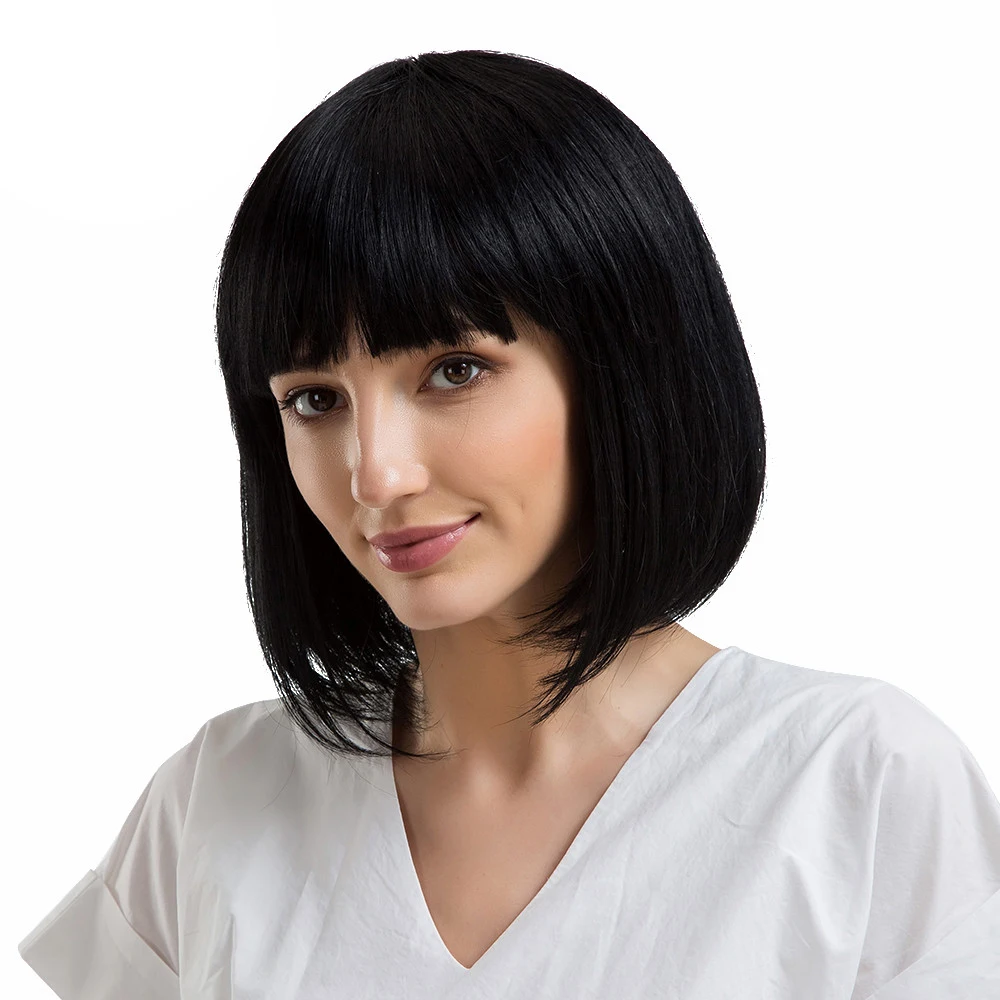 inteley 高品质人发假发短发发型人发假发为迷人的女性