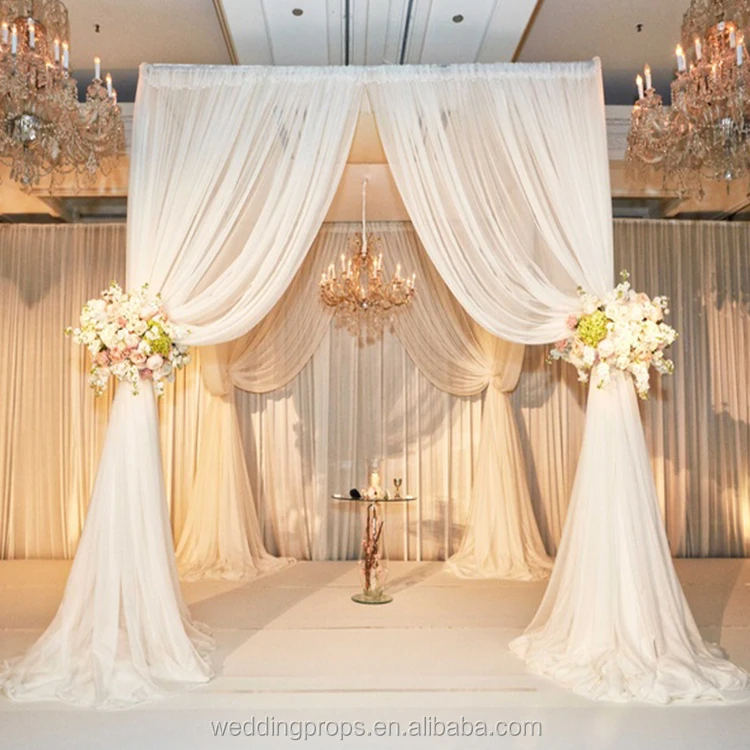 Wedding Mandap White Tulle Chiffon Lace Drape For Decoration Buy