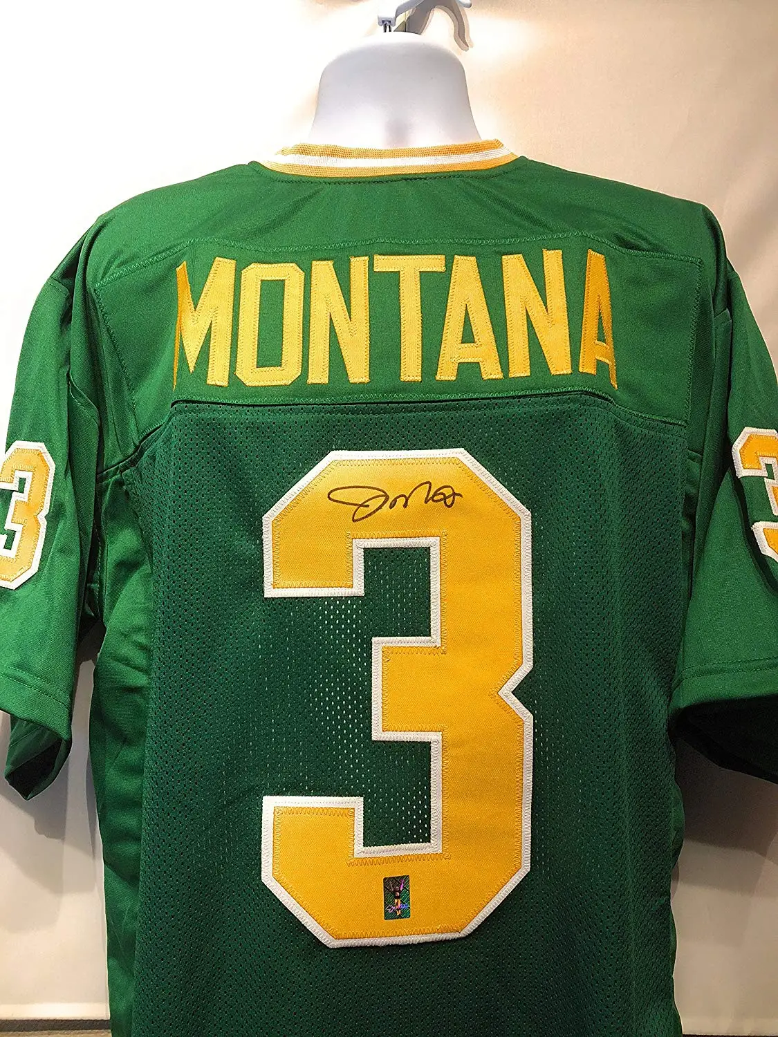 signed joe montana notre dame jersey