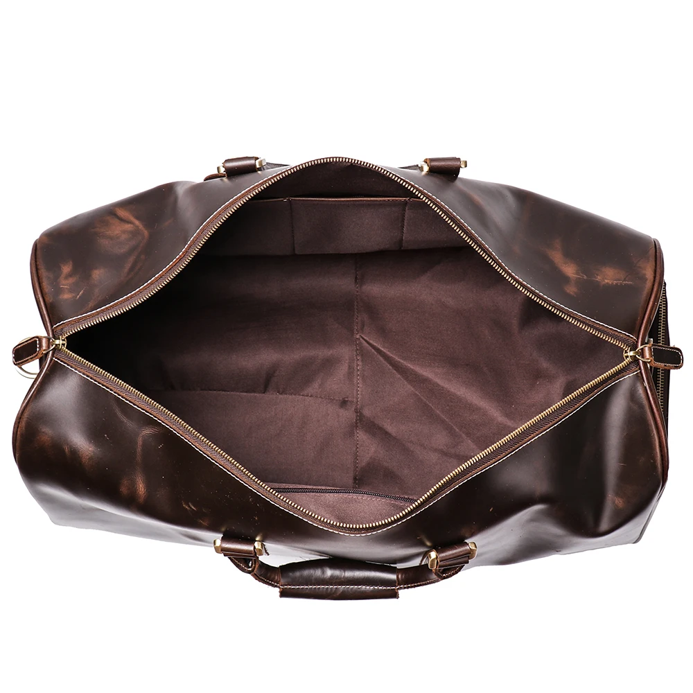 Genuine Vintage Leather Travel Duffle Weekender Bag 100 Leather For