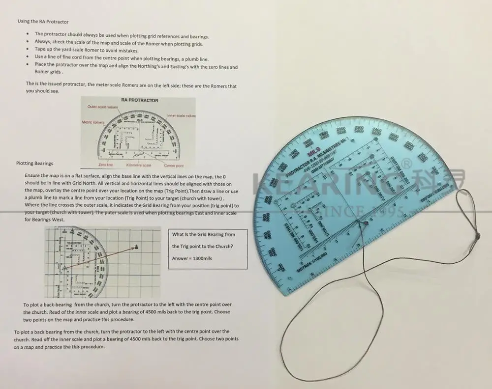military map reading protractor