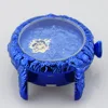 Fine Power Flow Dial Blue-Plated Alloy Case Male Sport Quartz Wristwatch