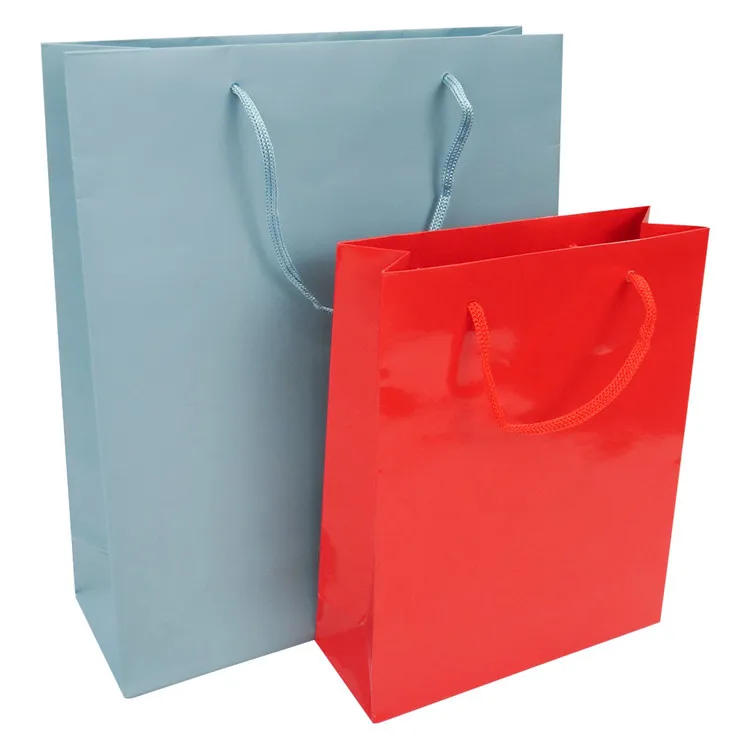 OEM Custom Luxury Solid Color Gift Craft Shopping Kraft Paper Bag With Handle