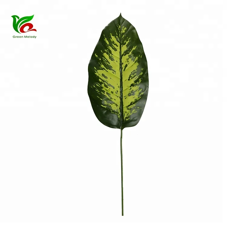 Big Faux Evergreen Leaves Dieffenbachia Leaf For Table Decoration Buy