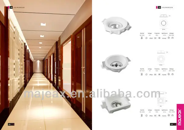 manual polished silky surface mr16 gypsum fire rated down light