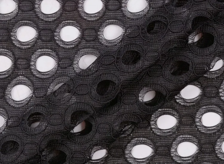 Crochet Embroidery Black Lace Polyester Big Hole Mesh Fabric Buy Mesh