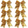 7 inch Big Sparkly metallic gold glitter cheer bows
