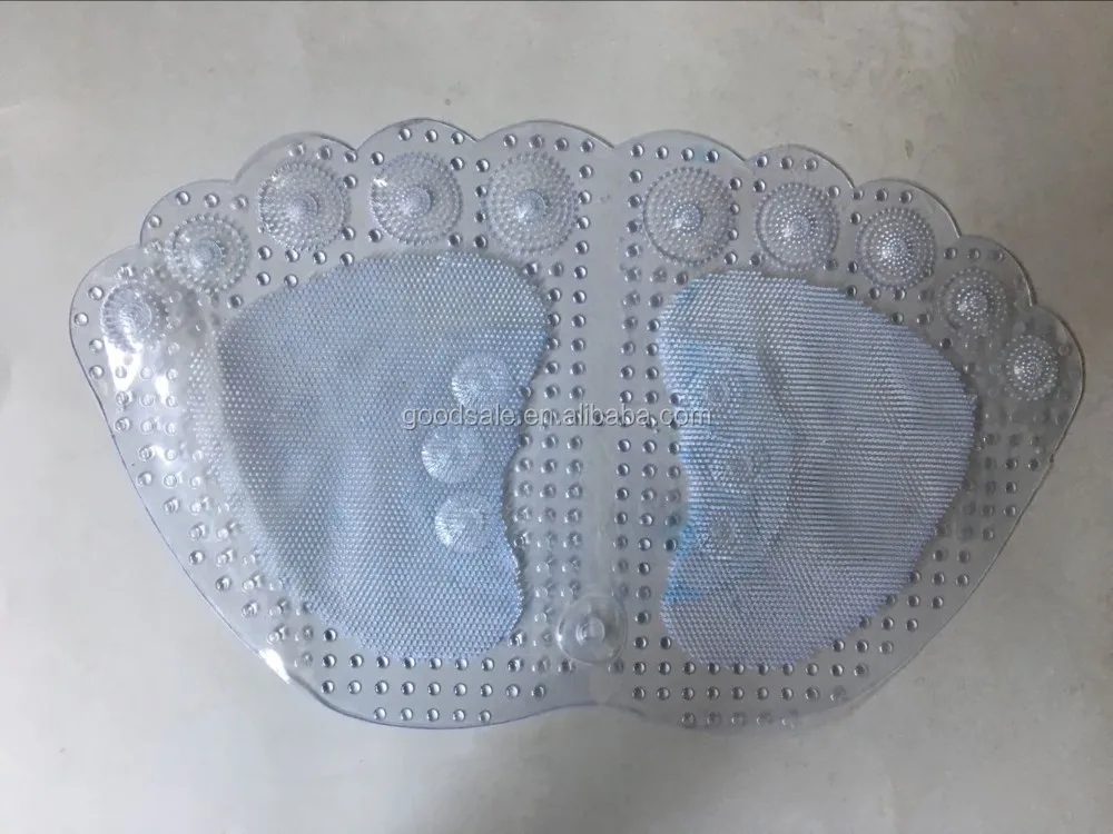 Modern Pvc Colorful Feet Shape Footprint Anti Slip Bath Mat For Shower