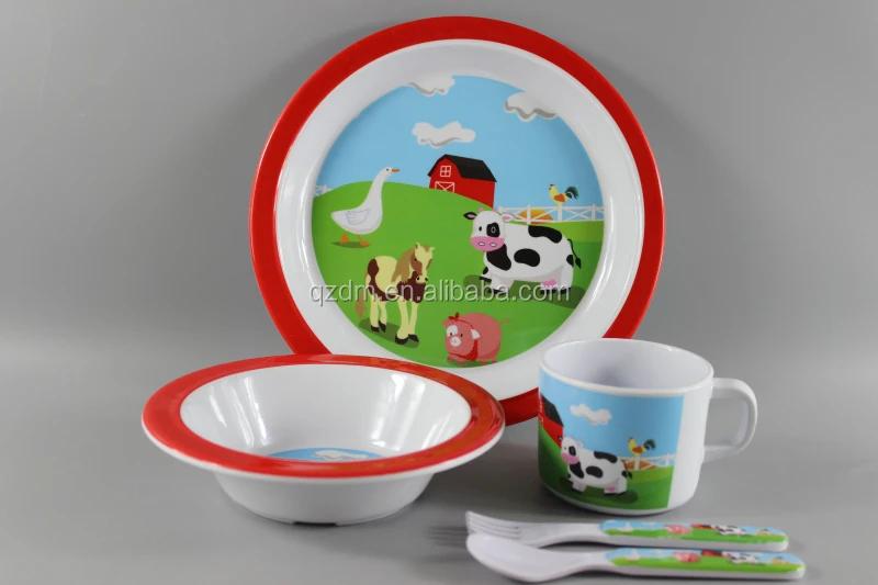 2015 Melamine Baby dinnerware set for 5pcs