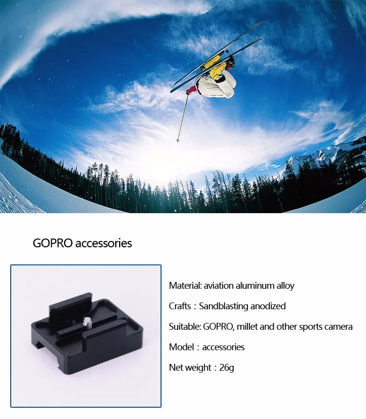 New Products 2016 Aluminum Alloy Gopro Picatinny Rail Scope Mount for Linking Gopro Camera with Picatinny Gun