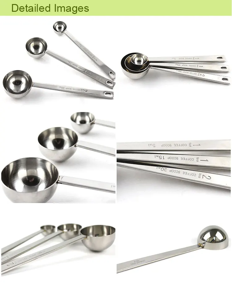 15ml Measure Spoon Set Tea Measuring Spoons Long Handle Stainless Steel