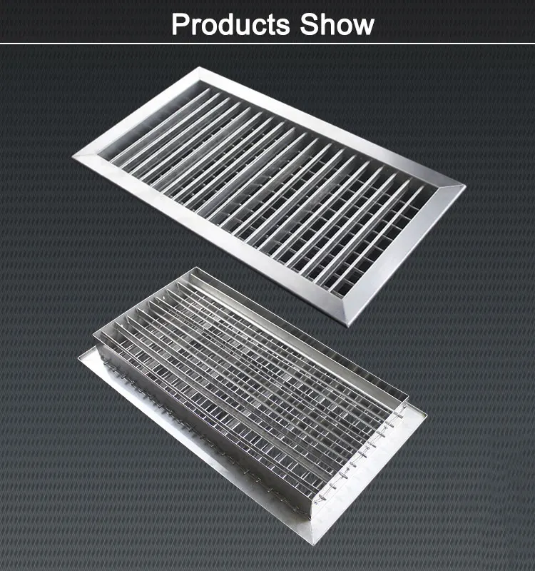 高品质定制尺寸可调不锈钢双偏转排气空气格栅