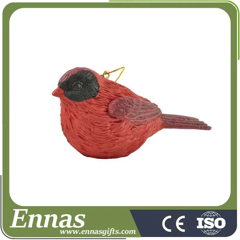Resin 2" red cardinal bird figurines ornament for gardens