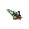 Custom Black Nickle Plated Hard Enamel X2 Plane Pin/badge Print Rocket Pin