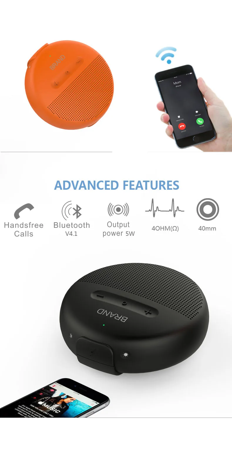 2018 high quality sd card music portable shower waterproof wireless c6 bluetooth speaker with fm radio made in china - ANKUX.COM