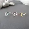 2019 Moon And Star Stud Stone Wish Open Ring Adjustable Size Dainty Crescent Moon Gemstone Rings For Mother Day