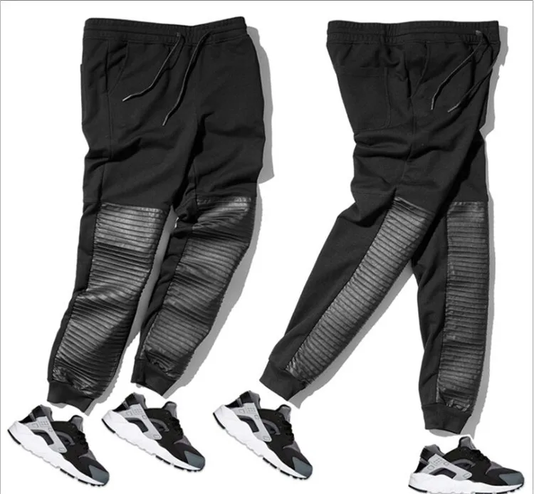 black biker joggers mens