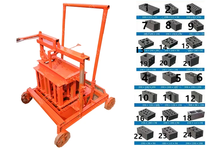interlocking manual concrete cement brick block making machine