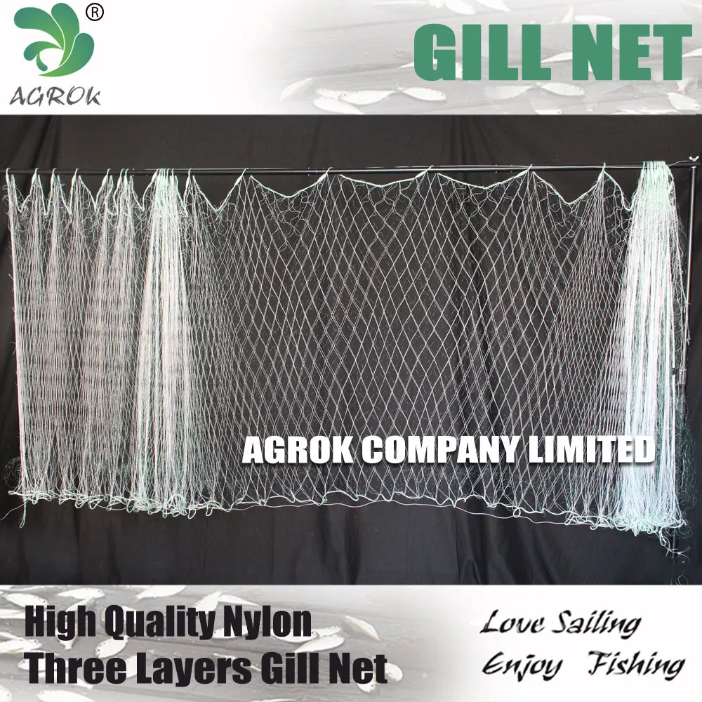 Length 30m/ 50m /80m/100m/ Depth 1.2m/1.5m/2.0m 3 Layers Monofilament  Fishing Fish Set Gill Net with Float - China Floater Nets and Silk Nets  price