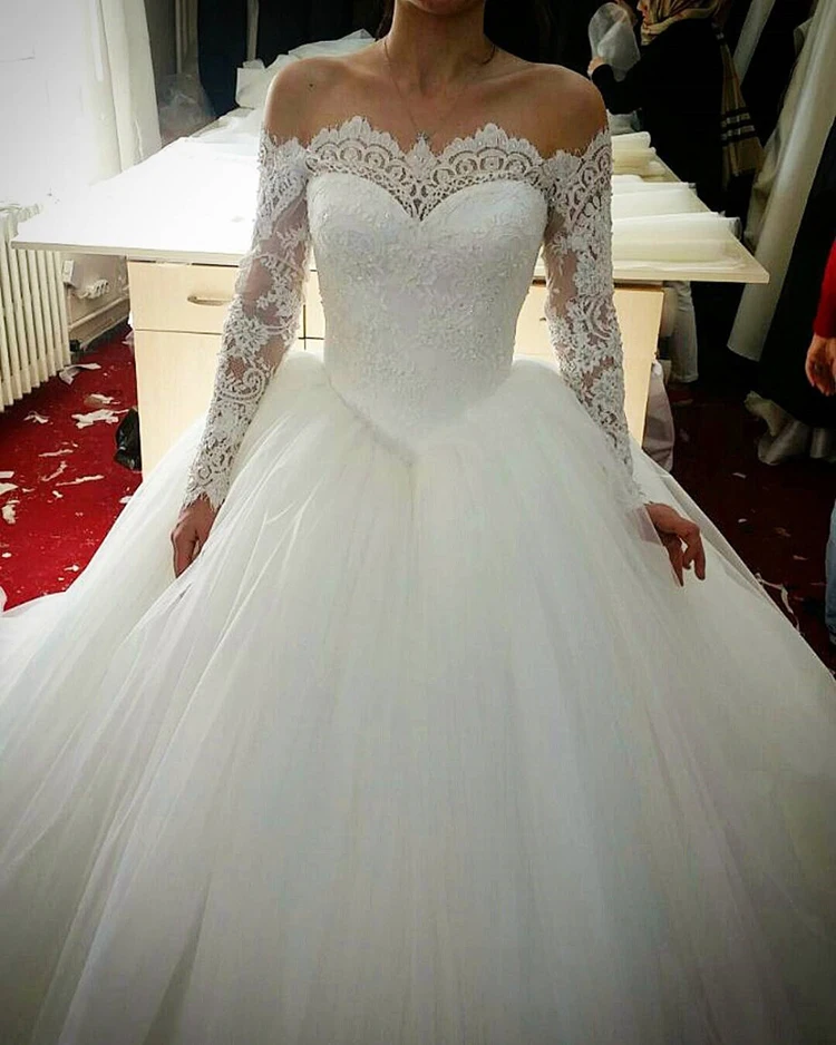 Custom Made Wedding Bridal Gown Dresses Ball Gowns Off Shoulder
