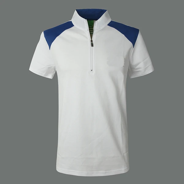 zipper front polo shirt