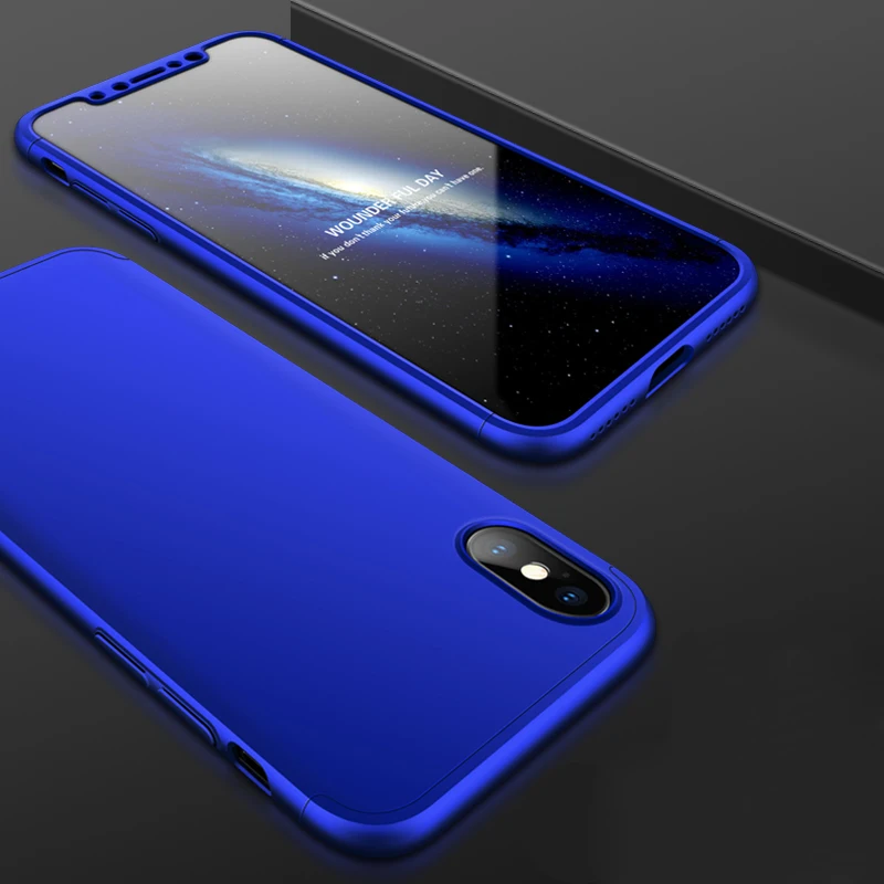 2018 hot sell 360 cover Removable 3in1 Hard PC Shield Back Cover Case for iPhone X phone cases